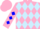 Pink, light blue diamonds, blue diamonds on sleeves