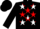 Black, red 'cp', red stars on white cross sashes