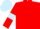 Red, light blue armlets and cap