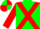 Green body, red cross belts, red arms, green chevron, red cap, green quartered