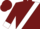 Burgundy, white sash, white cuffs on burgundy slvs