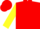 Red and yellow triangular thirds, yellow sleeves