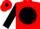 Red body, black disc, black arms, red cap, black diamond