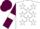 White, maroon stars, maroon sleeves, white armlets and stars on maroon cap