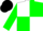 White, black and green tree design, black and green quartered sleeves, black cap