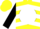 Yellow, white ball, white chevrons on black sleeves