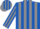 Royal blue, grey stripes