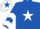 Royal blue, white star, white chevrons on sleeves, white cap, royal blue star