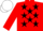 Red, black stars, red sleeves, white cap