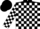 Black, white checked, black, white checked sleeves, black cap