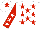 White, red stars, red sleeves, white stars, white cap, red star