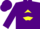 Purple, purple 's' on yellow diamond, purple chevrons, purple cuff on sleeves, purple cap