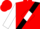 Red, white 'mph' on black sash, white diamond on sleeves, red cap