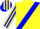 Yellow, blue sash 'dj', yellow sleeves, blue stripes