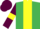 Emerald green, yellow stripe, maroon sleeves, yellow armlets, maroon cap