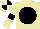 Beige, black disc and armlets, quartered cap