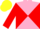 Pink and red diabolo, red sleeves, yellow cap