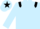 Light blue body, black epaulettes, light blue arms, light blue cap, black star