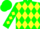 Green, white and yellow diamonds