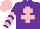 Purple, pink cross of lorraine, chevrons on sleeves, pink cap