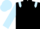 Black, light blue epaulets, sleeves and cap