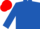 Royal blue, royal blue sleeves, red cap
