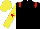 Black, red epaulettes, yellow sleeves, yellow, red star cap