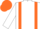 White, Orange braces, Orange cap