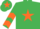 Emerald Green, Orange star, chevrons on sleeves, Emerald Green cap, Orange star