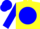 Yellow, Blue Ball, Blue sleeves and cap
