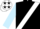 Black, white sash, light blue sleeves, white cap, black stars