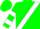 Hunter green, white sash, white bars on sleeves