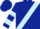 Dark blue, light blue sash, light blue bars on sleeves
