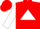 Red, white triangle, red and blue hoops on white sleeves