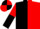 Black and red (halved), sleeves reversed, black and red quartered cap