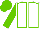 White, Light Green seams, sleeves and cap