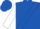 Royal blue, royal blue stars on white sash, royal blue stars on white sleeves, royal blue cap