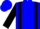 Blue, black braces, black 'jr', black bars on sleeves, blue cap
