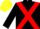 black, red cross sashes, yellow cap
