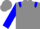 Grey, blue epaulets, blue cuffs on sleeves