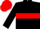 black, red hoop, red cap