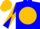 Midnight blue, gold ball, blue emblem, blue and gold diagonal quartered sleeves, blue and gold cap