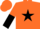 Orange, black star, orange and black halved sleeves, orange cap