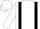 White, black braces, red 'dnb', white cap