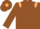 Brown body, beige epaulettes, brown arms, brown cap, beige diamond