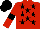 Red, Black stars, armlets and cap