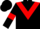 Black, red chevron, red armlets, black cap