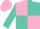Pink & turquoise quarters, black circled 'horseplayers racing club' on white block, pink & turquoise opposing slvs, pink cap