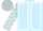 Light blue, white seams, checked sleeves and cap