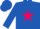 Royal blue, fuchsia star, royal blue sleeves, fuchsia star